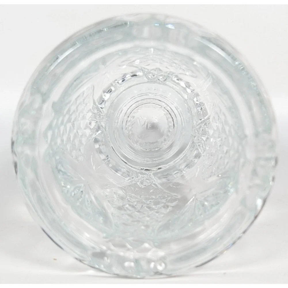 Avon Fostoria Daisy & Diamond Point Crystal Candle Holder Vintage USA